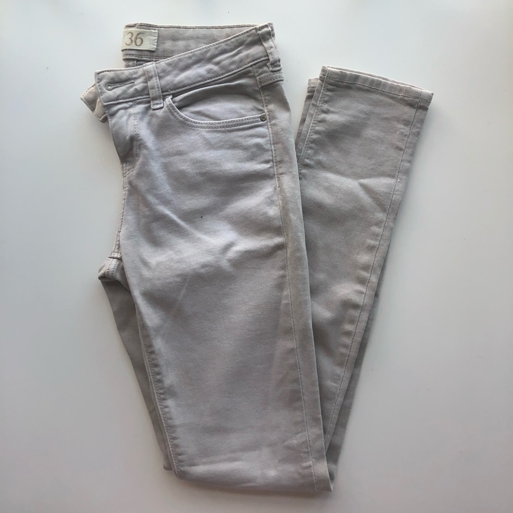 zara basics gray-beige jeans